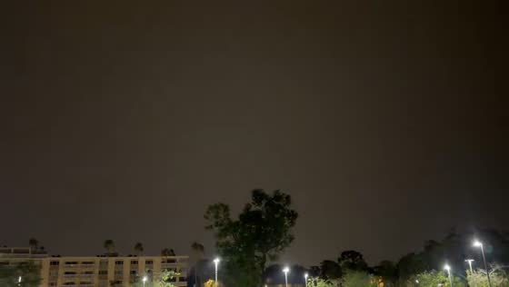 Massive lightning illuminates night sky over Tampa Bay in Tampa, Florida, USA
