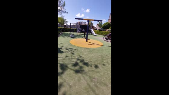 Boy falls during playground mishap at rotating pole in Pescara, Abruzzo, Italy