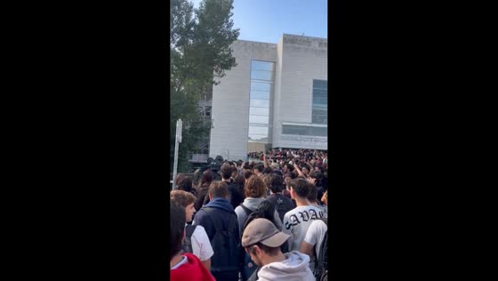 Police forces intervene in student clashes at UAB, Barcelona, Spain