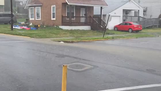 Persistent rain inundates streets in Pennsylvania, USA