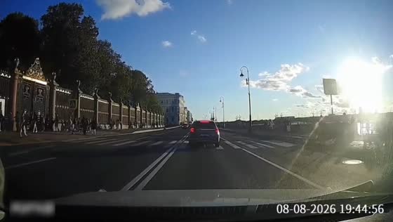 Woman struck by Hyundai Creta at pedestrian crossing in St. Petersburg, Russia