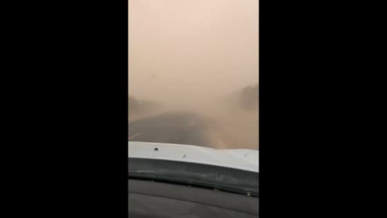 Dust storm hits Porterville, California, USA