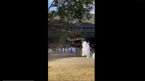 Independence day sack race unexpected turn as a participant falls face first on the ground