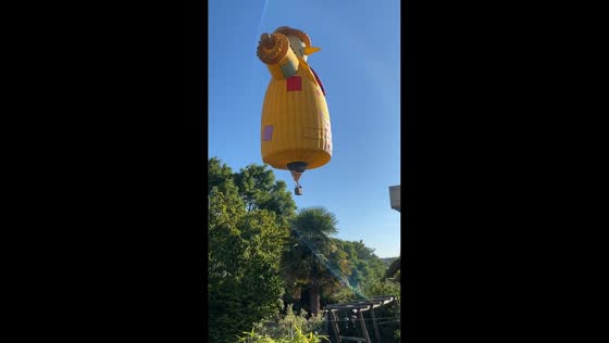 Giant Smiley the Scarecrow hot air balloon flies near home in Bristol, UK