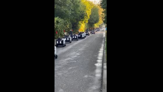 Yandex premieres 'Cybervillage' series with a spectacular parade of 50 delivery robots at Gorky Park