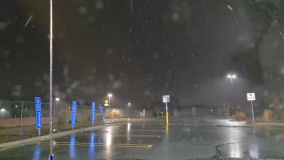 Snowfall arrives in Carson, Nevada, USA