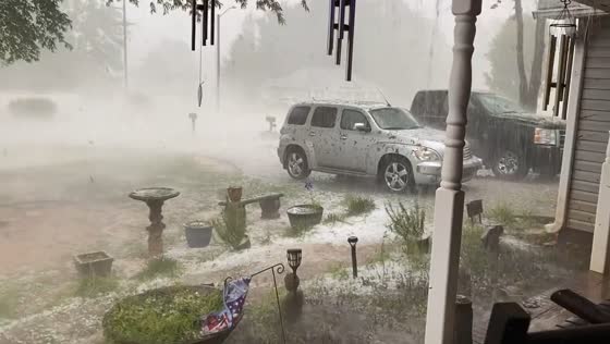 Intense hailstorm hits York, South Carolina, USA