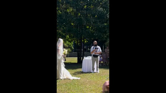 Photographer causes funny mishap during wedding ceremony in Sochi, Russia