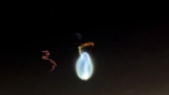 SpaceX Falcon 9 launch creates “jellyfish” effect in sky in Viera, Florida, USA