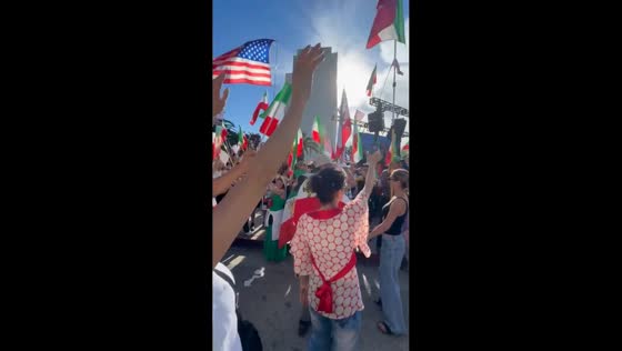 Mass gathering follows reports about Iran’s Supreme Leader in Los Angeles, California, USA