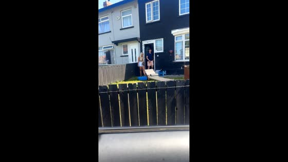 Woman chased by dachshund after stepping outside in Middlesbrough, England, UK