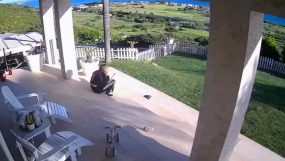 Boy crashes into fence after speeding into yard in Rome, Italy