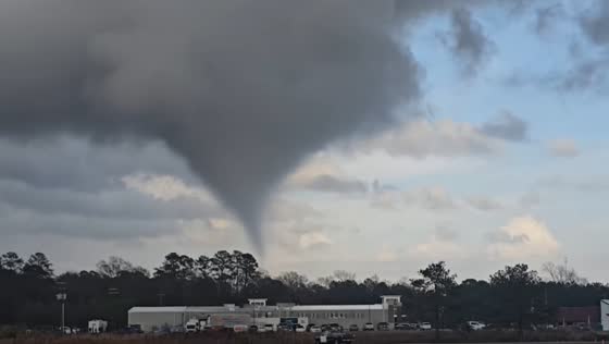 Tornado touches down, sending debris flying in Columbia, Mississippi, USA