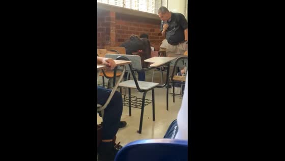 Professor blows whistle to wake up student in Madrid, Spain