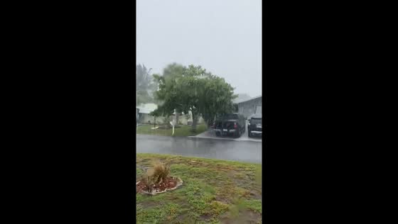 Strong winds and heavy rain in Micco, Florida, USA