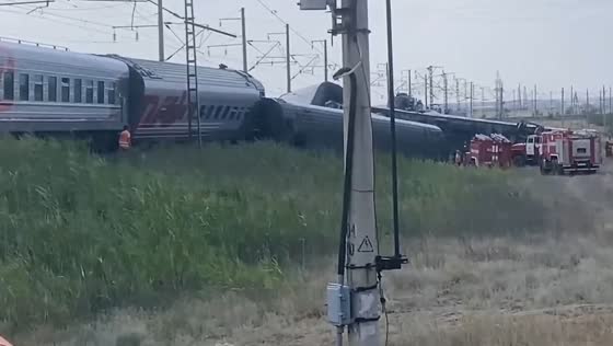 Passenger train derails near Volgograd after collision with truck