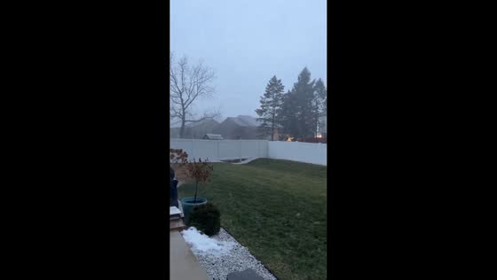 Strong downpour and wind gusts during cold front in Lebanon, Pennsylvania, USA