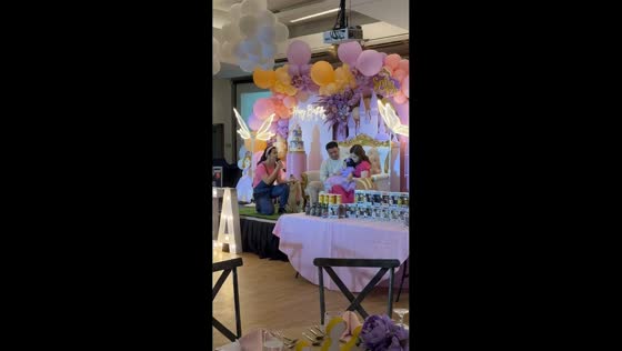 Young celebrant sings along during birthday in Quezon City, Philippines