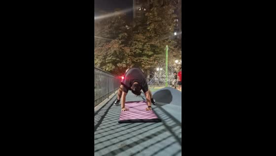 Dog accidentally squashed during workout in Santiago, Chile