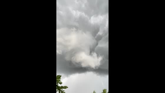 Intense swirling storm clouds create panic in West Java, Indonesia