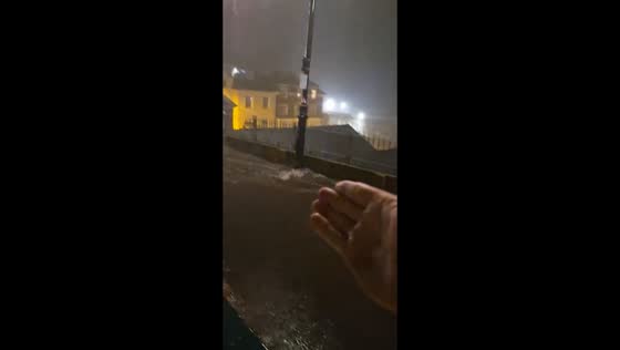 Major storm floods streets and overwhelms sewers in Broadstairs, UK