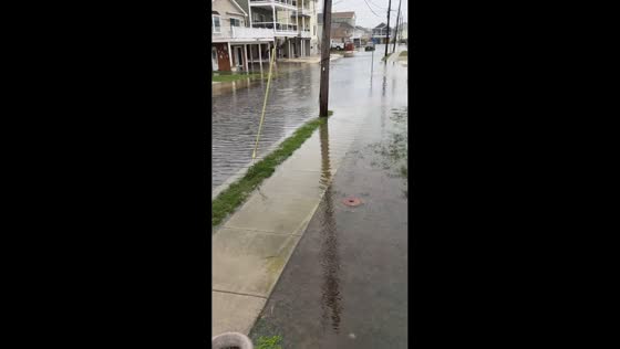 High tides cause coastal flooding in West Wildwood, USA