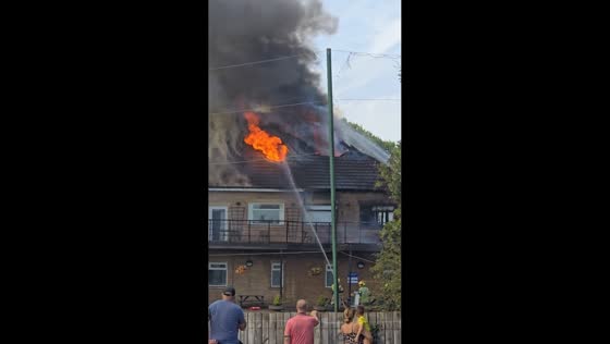 Fire breaks out at Kingsthorpe Golf Club in Northampton, England, UK