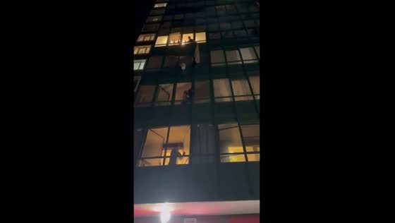 Brave residents rescue cat from perilous heights in Murino, Russia