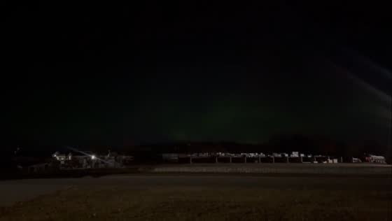 Aurora borealis lights up the night sky in Onalaska, Wisconsin