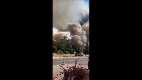 Massive wildfire suspends Dardanelles Strait traffic in Çanakkale, Turkey