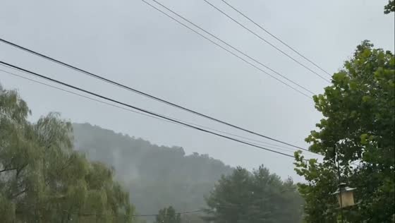 Rain shower in Gray, Kentucky, USA