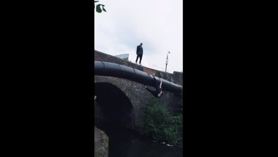 Birmingham pipe jump fail: from parkour to plop! 