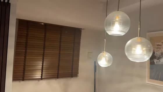 Hanging lamps swaying after the earthquake in Aomori, Japan