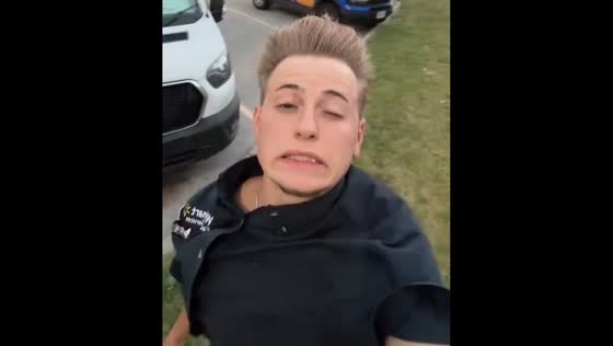 Fighting wind during tornado in Omaha, Nebraska, USA