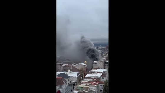 Huge smoke plume rises after metro station explosion in Santiago, Chile