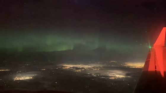 Northern lights spotted from flight over USA