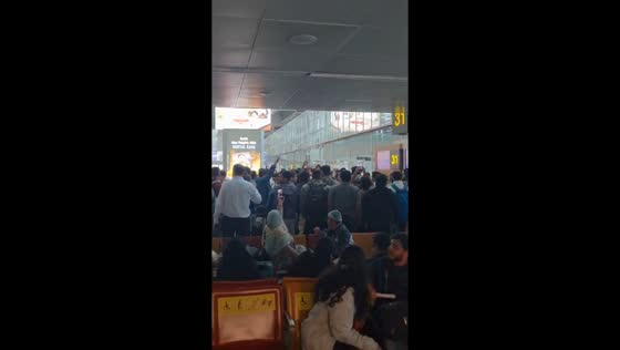 Stranded passengers at BLR Airport, Bengaluru, India