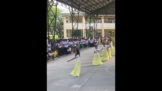Teen dances out of sync during school event in Zambales, Philippines