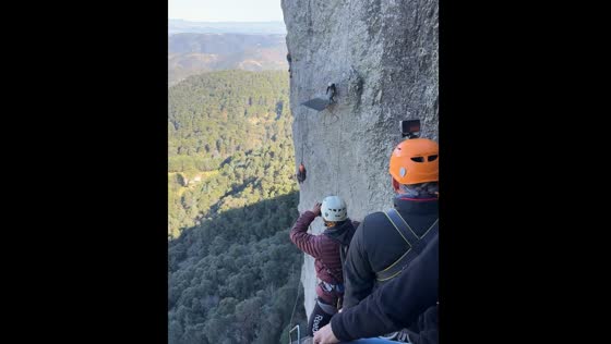 Swinging across the mountain in Mineral del Chico, Mexico