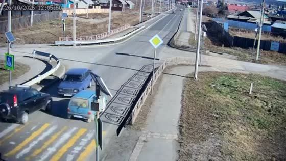 Black car collides during overtaking attempt in Zalari, Irkutsk, Russia