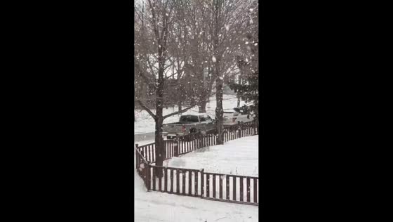 Massive snowflakes blanket residential street in Duluth, Minnesota, United States