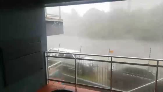 Torrential rain triggers flash flooding and low visibility in Margate, South Africa
