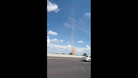Highway dust devil: caught on camera in Arizona, USA