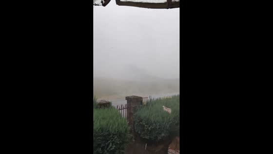Severe storm with strong winds and hail reduces visibility in Salon La Tour, France