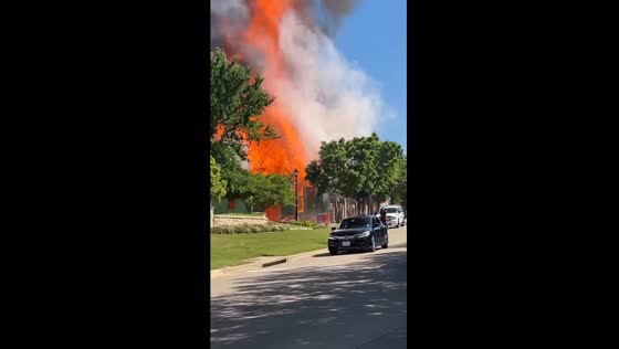 McDonald's sign engulfed in flames: Dallas, Texas