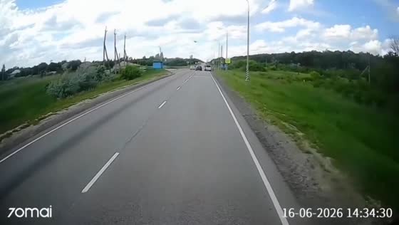 Drone strikes vehicle on roadway in Novoaidar, Luhansk Oblast, Russia