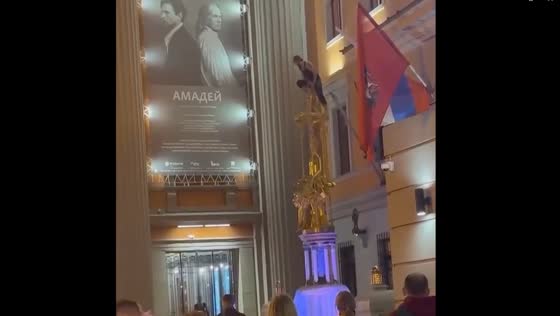 Vandal shatters princess Turandot sculpture in Arbat, Moscow