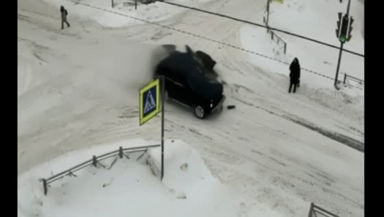 Miraculous escape: woman narrowly avoids cars in Saint Petersburg accident