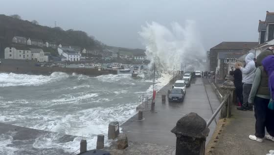 Breathtaking video captures storm Kathleen's fury: Porthleven battling massive waves