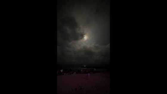 Perfect rocket launch moment by the beach in Rizhao, Shandong, China